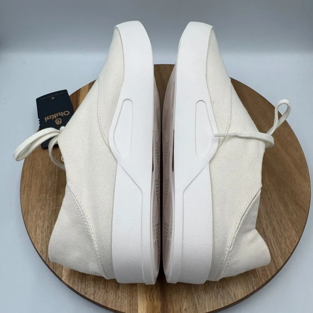 OLUKAI Tradewind Island Footwear Off White Canvas Sneakers Shoes 9.5 NWT